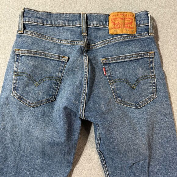 Levis Jeans Mens 511 29x 32 Blue Denim American Solid Straight Workwear Mid Rise - Picture 12 of 12